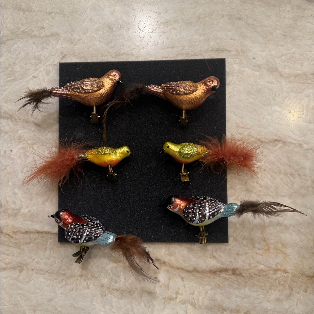 Frontgate Bird Ornamants (set of 6)